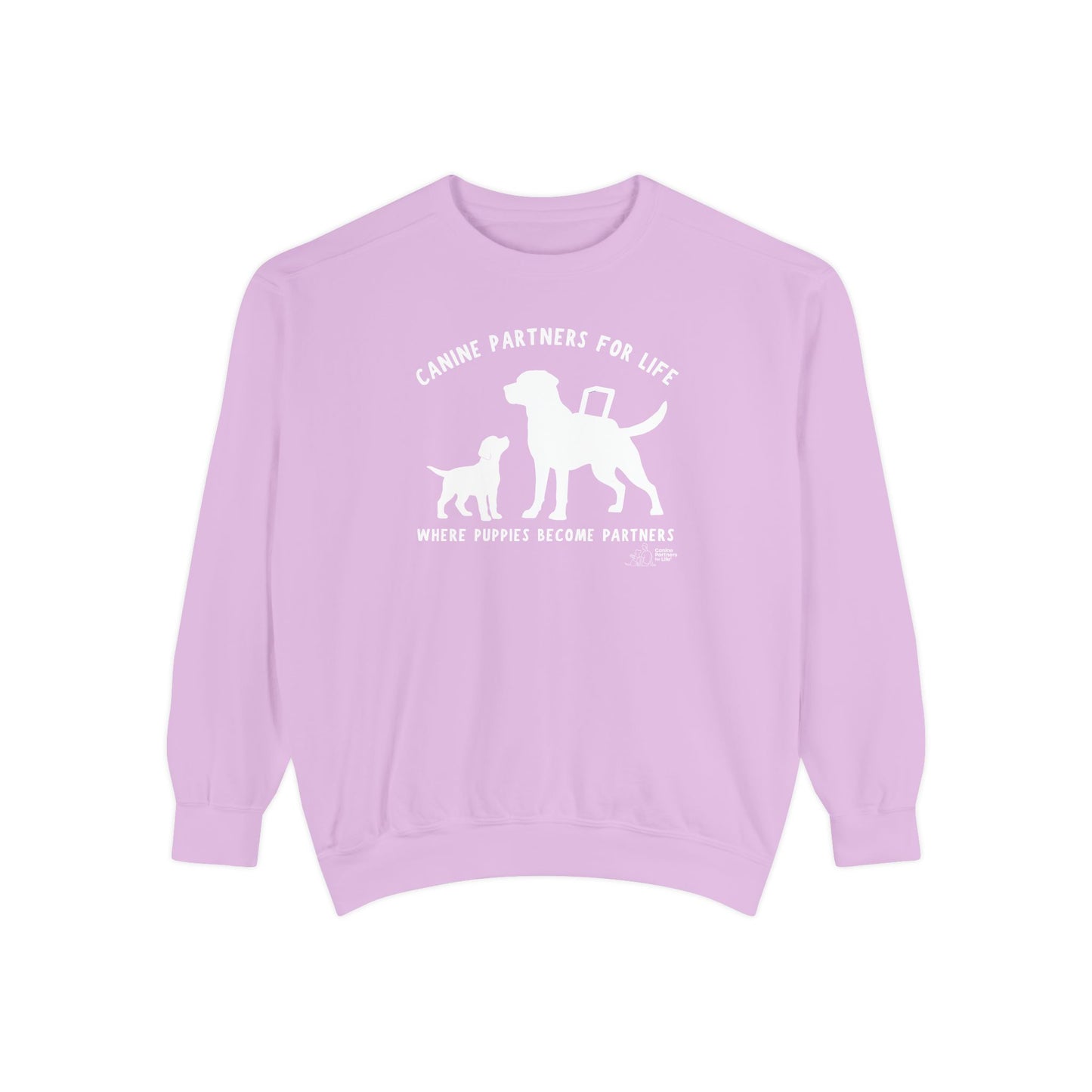 Where Puppies Become Partners Comfort Colors Crewneck