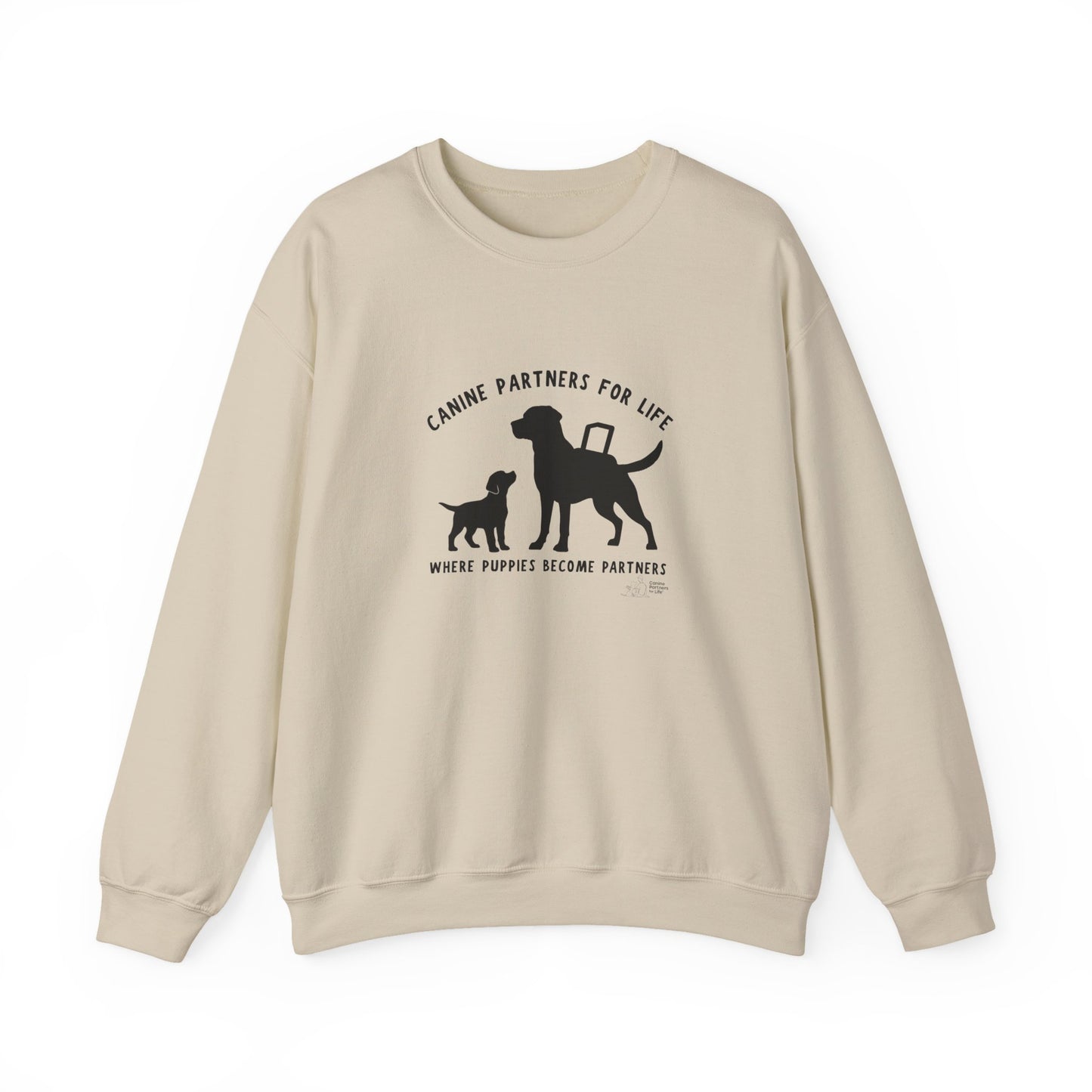 Where Puppies Become Partners Unisex Gildan Crewneck