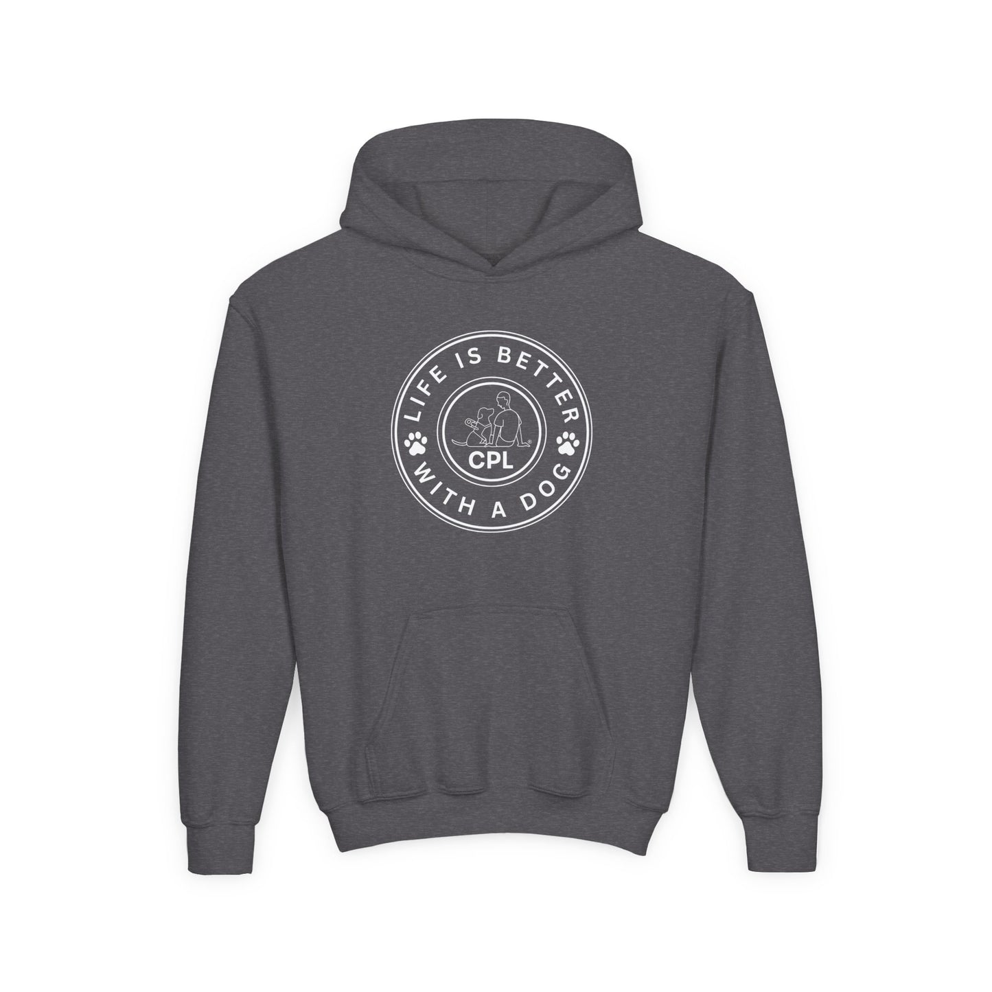 Life is Better with a Dog Kids Gildan Hooded Sweatshirt