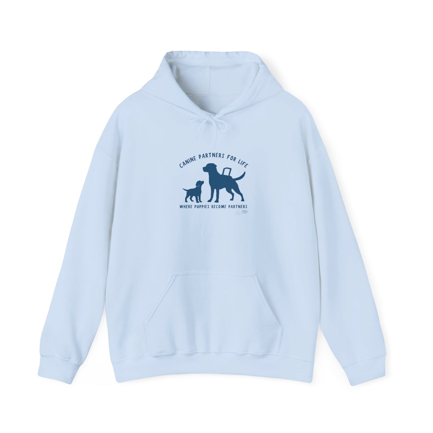 Where Puppies Become Partners Unisex Gildan Hooded Sweatshirt