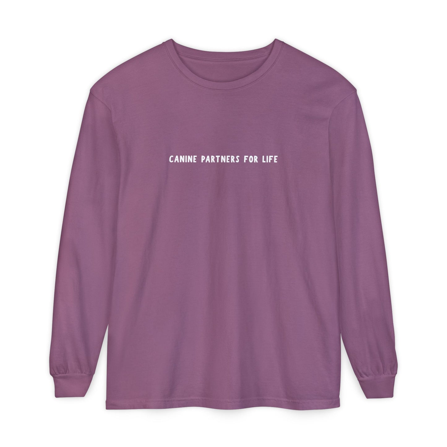 Where Puppies Become Partners Unisex Comfort Colors Long Sleeve