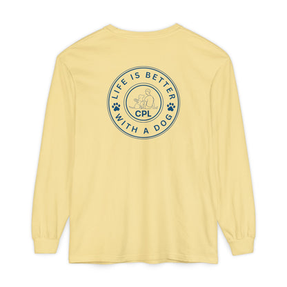 Life is Better with a Dog Unisex Comfort Colors Long Sleeve