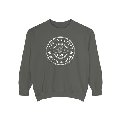 Life is Better with a Dog Unisex Comfort Colors Crewneck