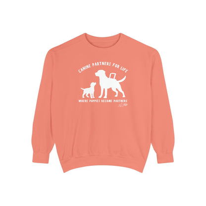Where Puppies Become Partners Comfort Colors Crewneck