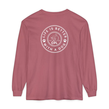 Life is Better with a Dog Unisex Comfort Colors Long Sleeve