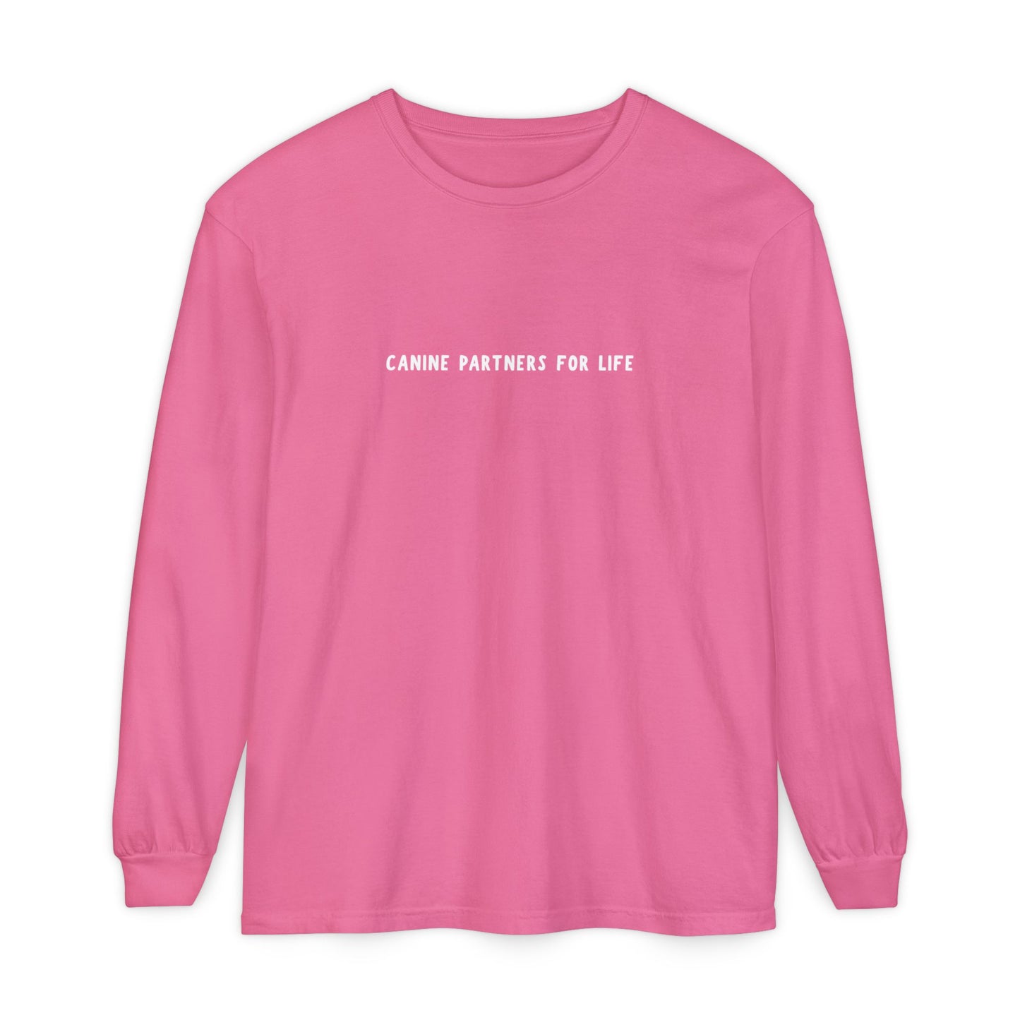 Where Puppies Become Partners Unisex Comfort Colors Long Sleeve