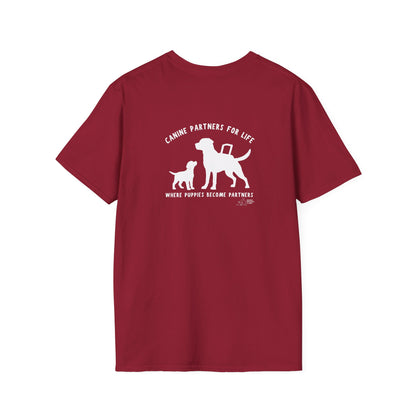 Where Puppies Become Partners Unisex Gildan Soft T-Shirt