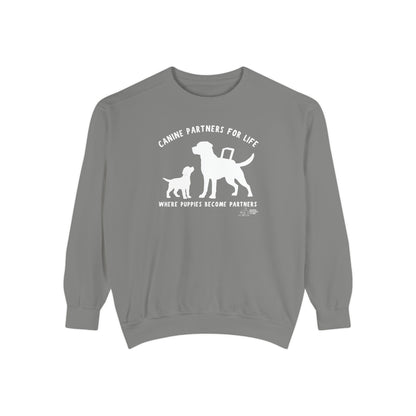 Where Puppies Become Partners Comfort Colors Crewneck