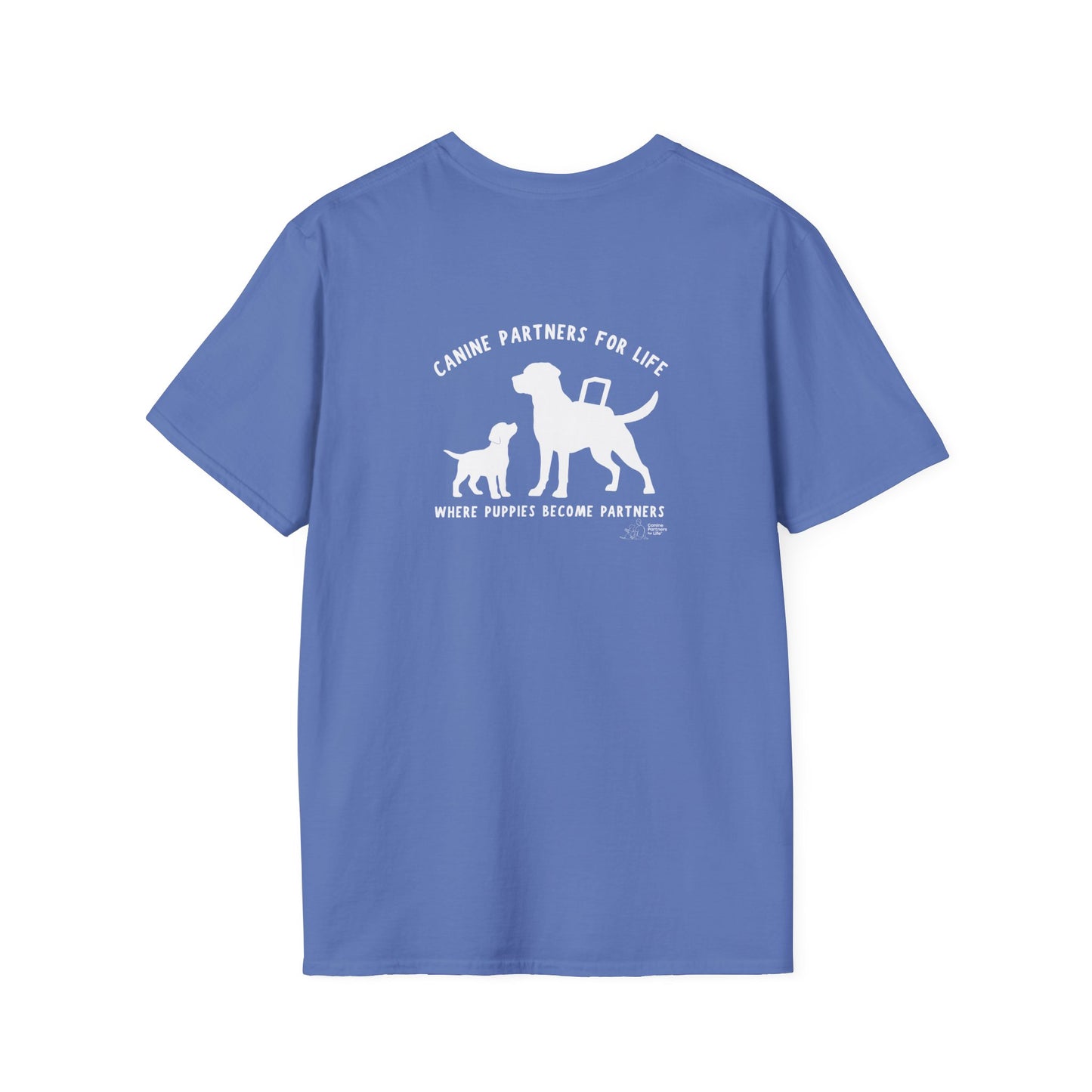 Where Puppies Become Partners Unisex Gildan Soft T-Shirt