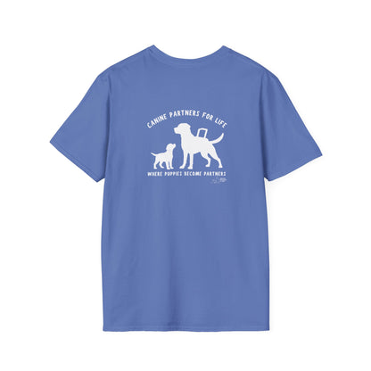 Where Puppies Become Partners Unisex Gildan Soft T-Shirt