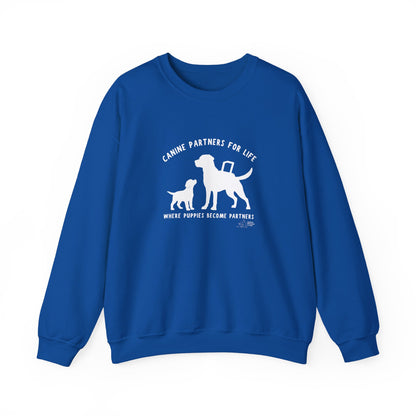 Where Puppies Become Partners Unisex Gildan Crewneck