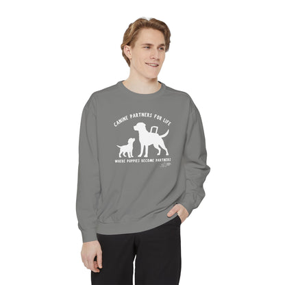 Where Puppies Become Partners Comfort Colors Crewneck