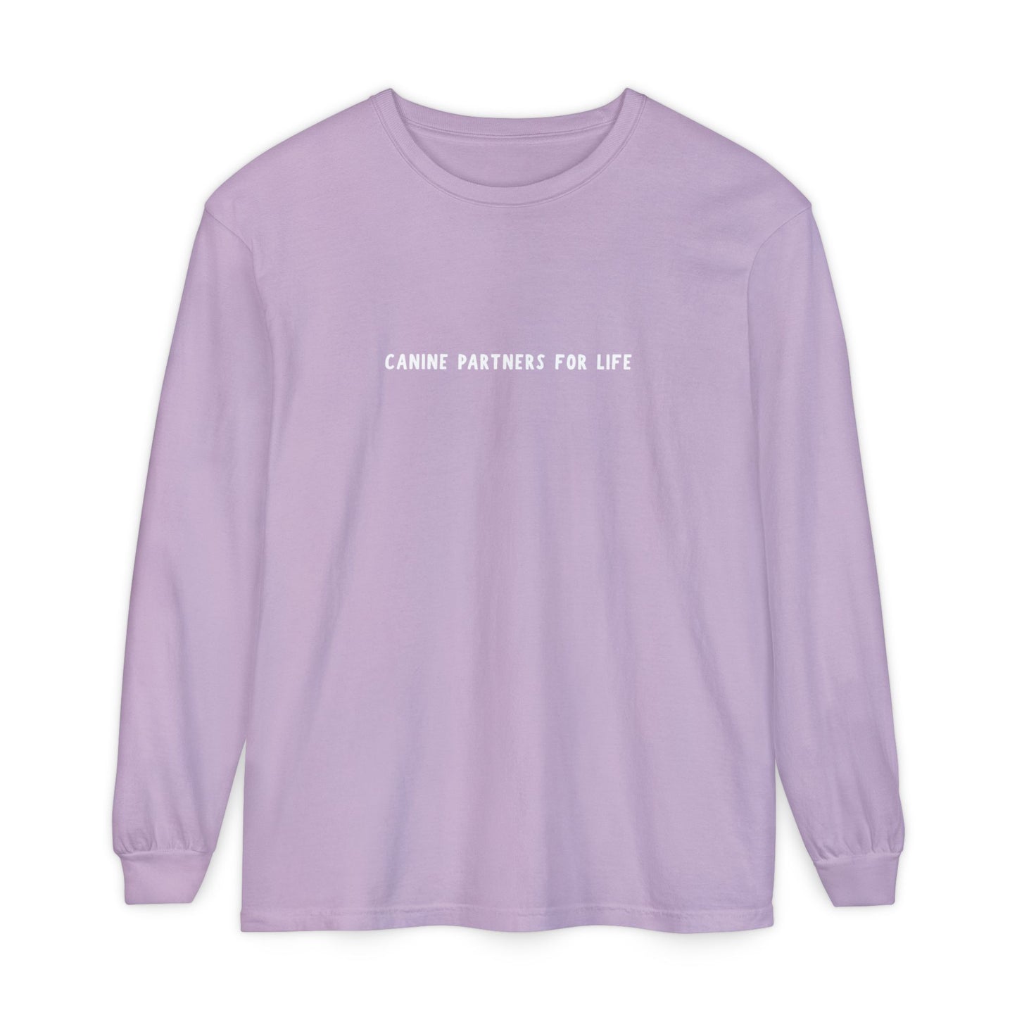 Where Puppies Become Partners Unisex Comfort Colors Long Sleeve