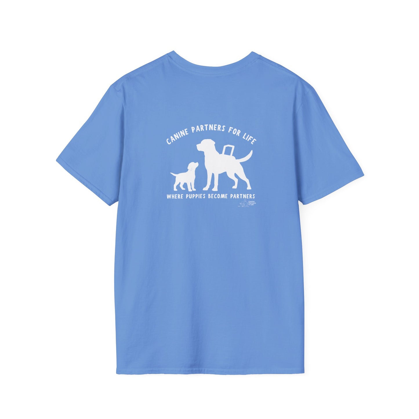 Where Puppies Become Partners Unisex Gildan Soft T-Shirt