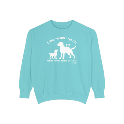 Where Puppies Become Partners Comfort Colors Crewneck