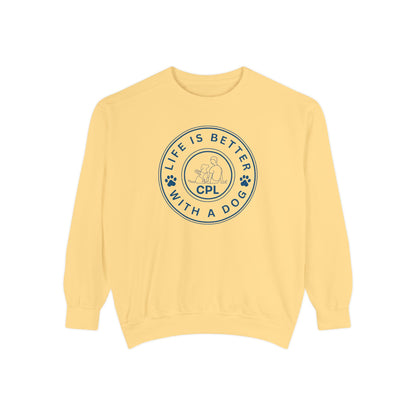 Life is Better with a Dog Unisex Comfort Colors Crewneck