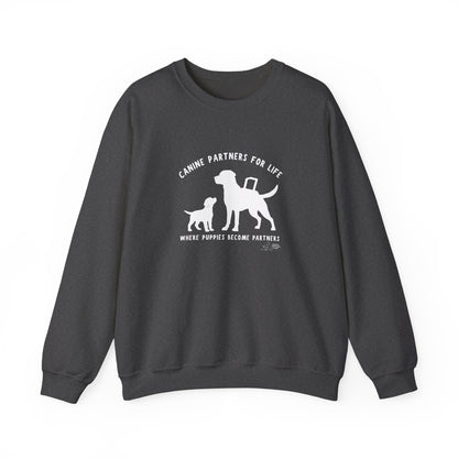 Where Puppies Become Partners Unisex Gildan Crewneck