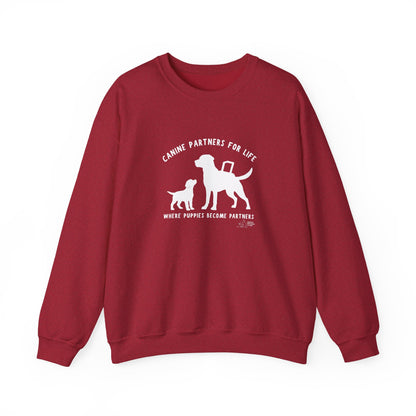 Where Puppies Become Partners Unisex Gildan Crewneck