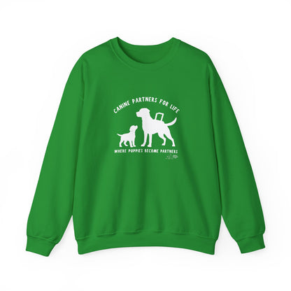 Where Puppies Become Partners Unisex Gildan Crewneck