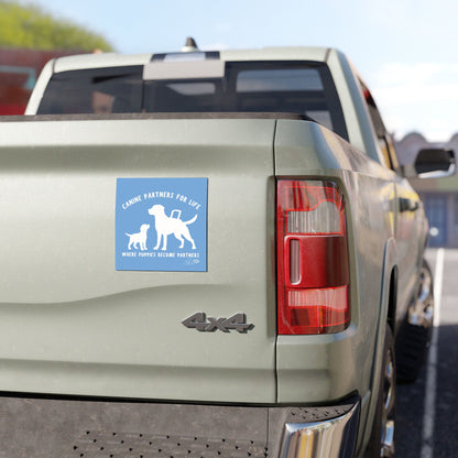 Where Puppies Become Partners Car Magnet
