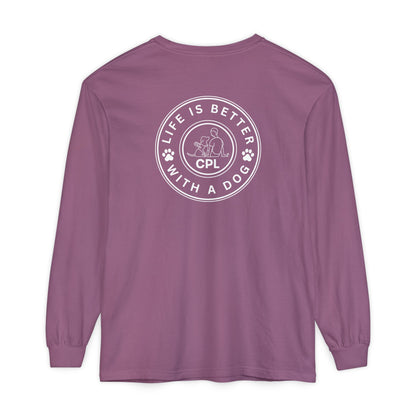 Life is Better with a Dog Unisex Comfort Colors Long Sleeve