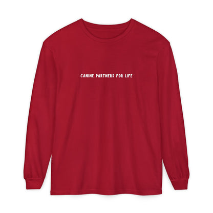 Where Puppies Become Partners Unisex Comfort Colors Long Sleeve