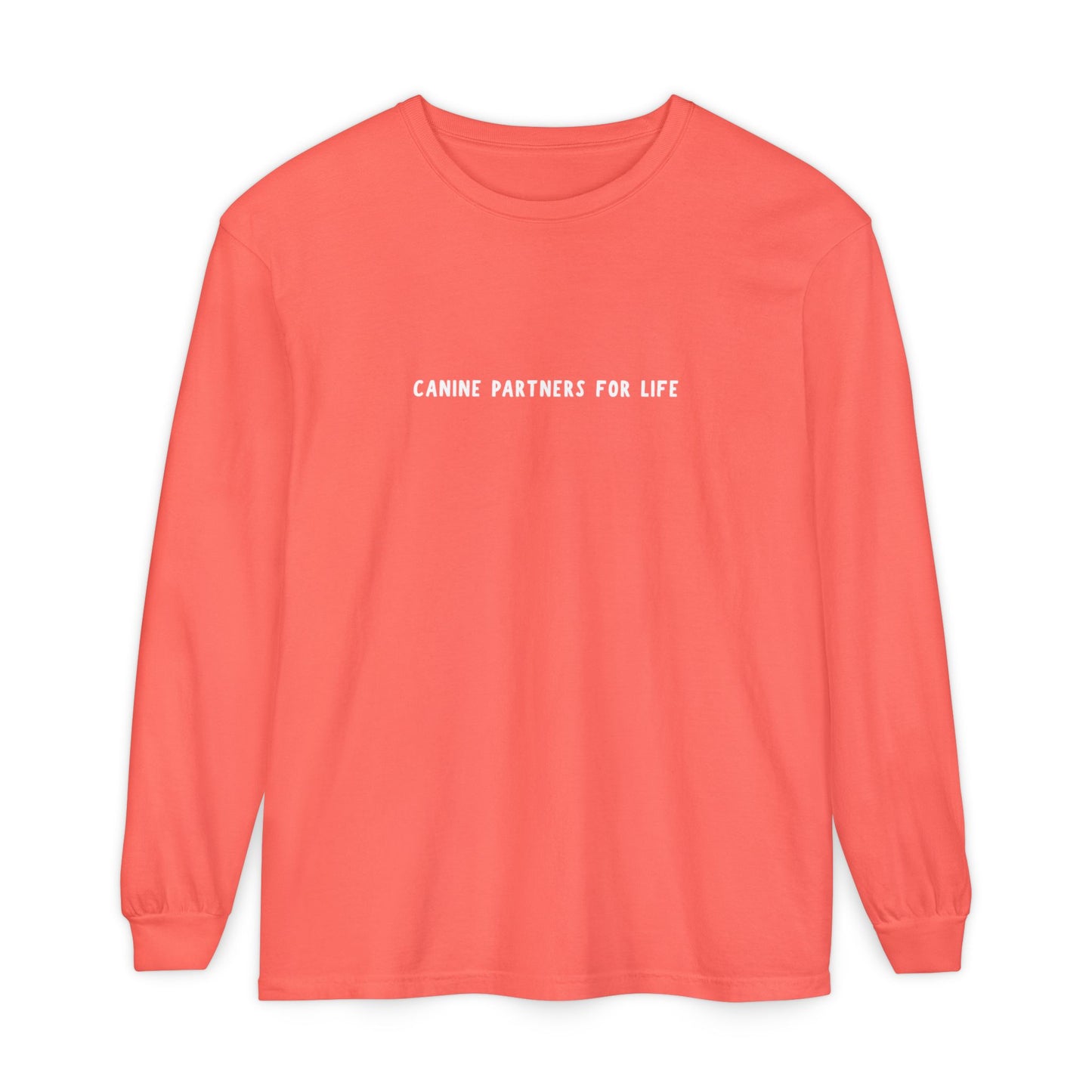 Where Puppies Become Partners Unisex Comfort Colors Long Sleeve