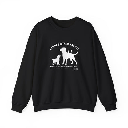 Where Puppies Become Partners Unisex Gildan Crewneck