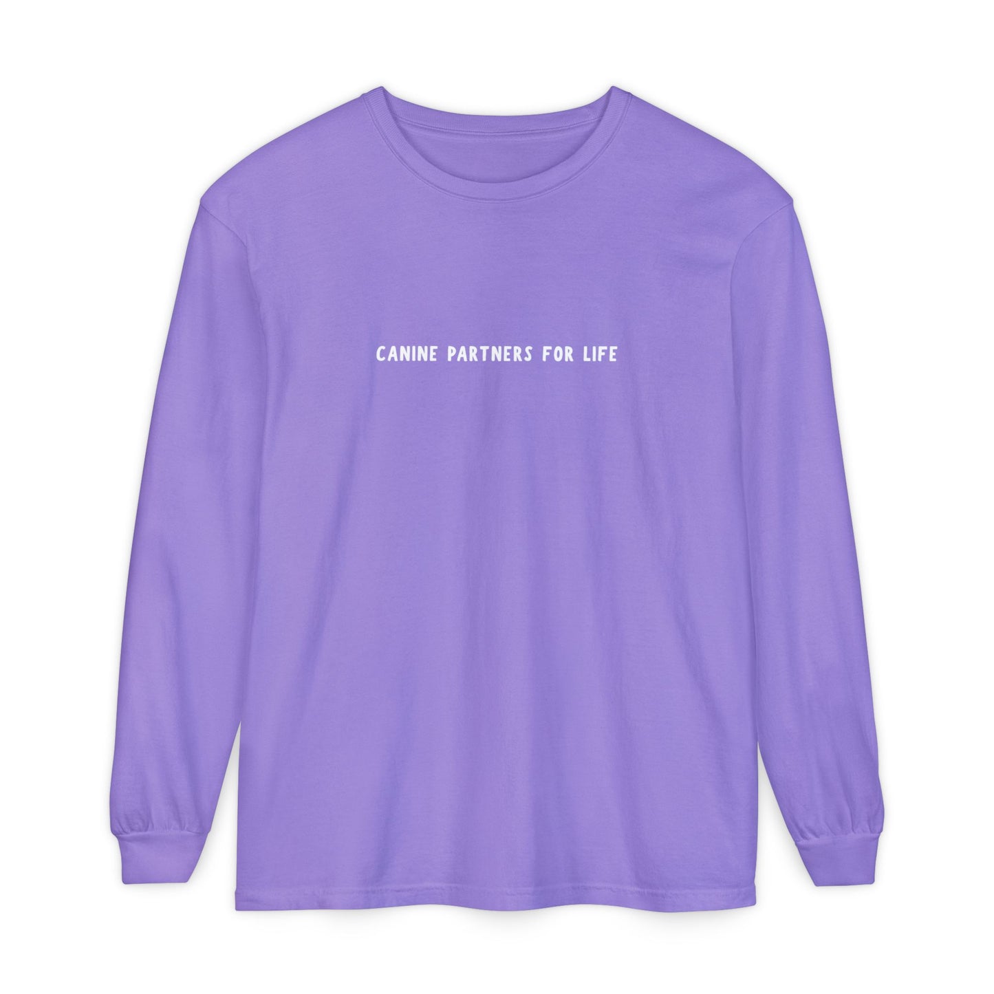 Where Puppies Become Partners Unisex Comfort Colors Long Sleeve