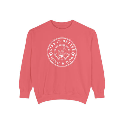 Life is Better with a Dog Unisex Comfort Colors Crewneck