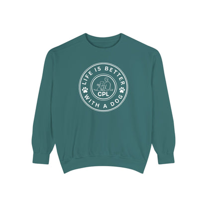 Life is Better with a Dog Unisex Comfort Colors Crewneck