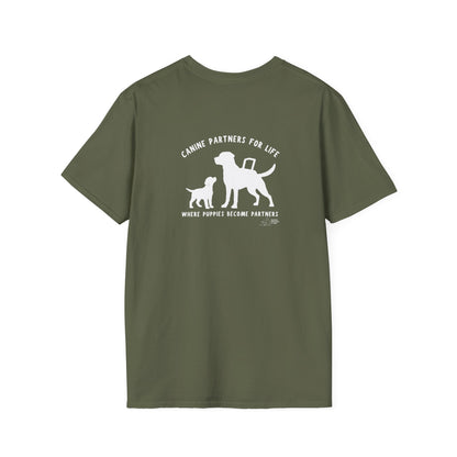 Where Puppies Become Partners Unisex Gildan Soft T-Shirt