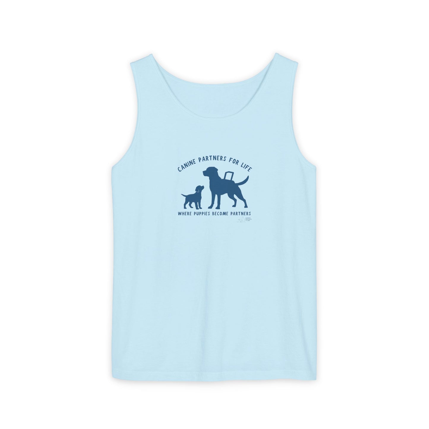 Where Puppies Become Partners Unisex Comfort Colors Tank Top