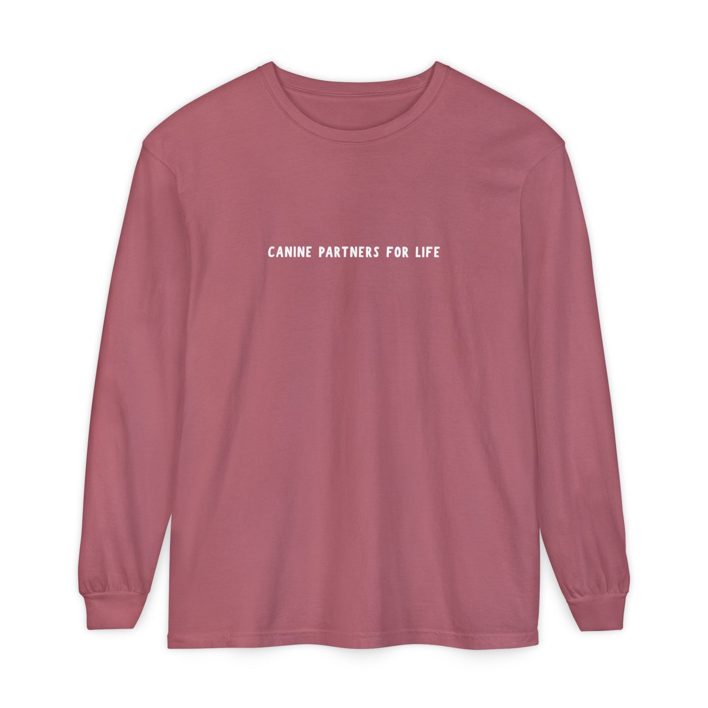 Where Puppies Become Partners Unisex Comfort Colors Long Sleeve