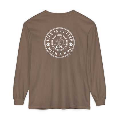 Life is Better with a Dog Unisex Comfort Colors Long Sleeve