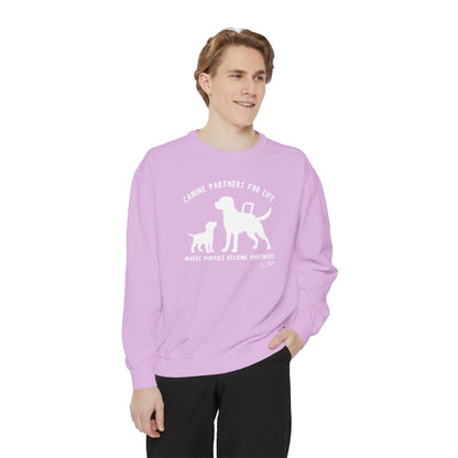 Where Puppies Become Partners Comfort Colors Crewneck