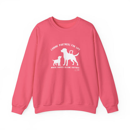 Where Puppies Become Partners Unisex Gildan Crewneck