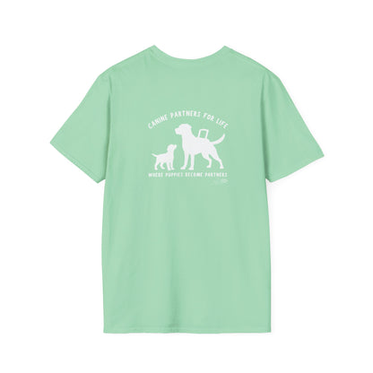 Where Puppies Become Partners Unisex Gildan Soft T-Shirt