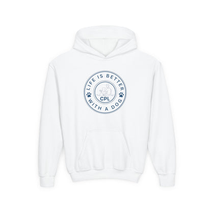 Life is Better with a Dog Kids Gildan Hooded Sweatshirt