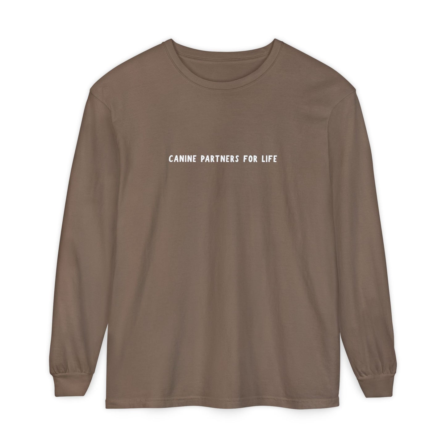 Where Puppies Become Partners Unisex Comfort Colors Long Sleeve