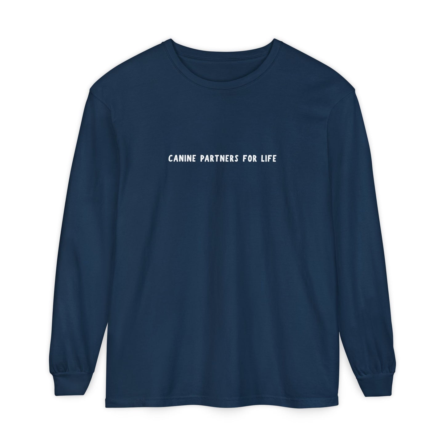 Where Puppies Become Partners Unisex Comfort Colors Long Sleeve