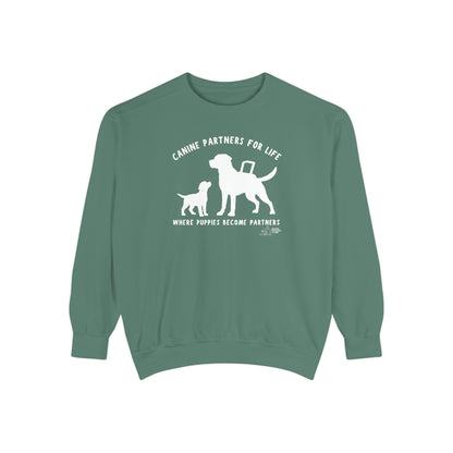 Where Puppies Become Partners Comfort Colors Crewneck