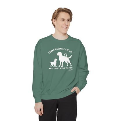 Where Puppies Become Partners Comfort Colors Crewneck