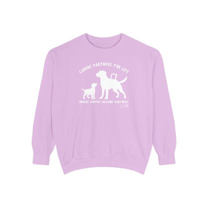 Where Puppies Become Partners Comfort Colors Crewneck