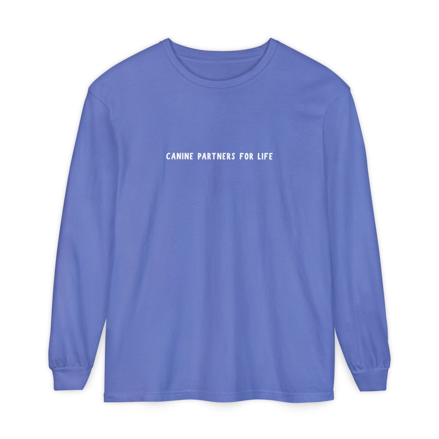 Where Puppies Become Partners Unisex Comfort Colors Long Sleeve