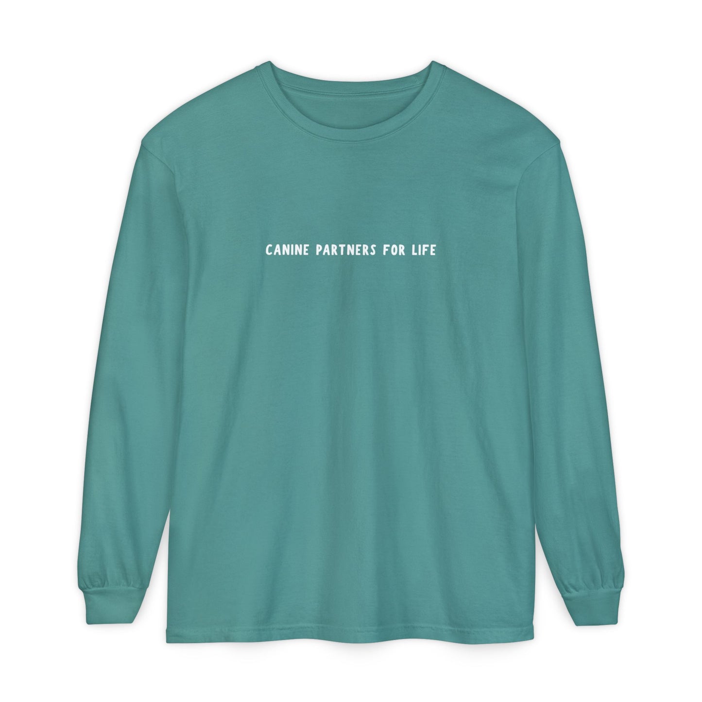 Where Puppies Become Partners Unisex Comfort Colors Long Sleeve