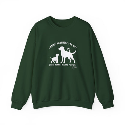Where Puppies Become Partners Unisex Gildan Crewneck