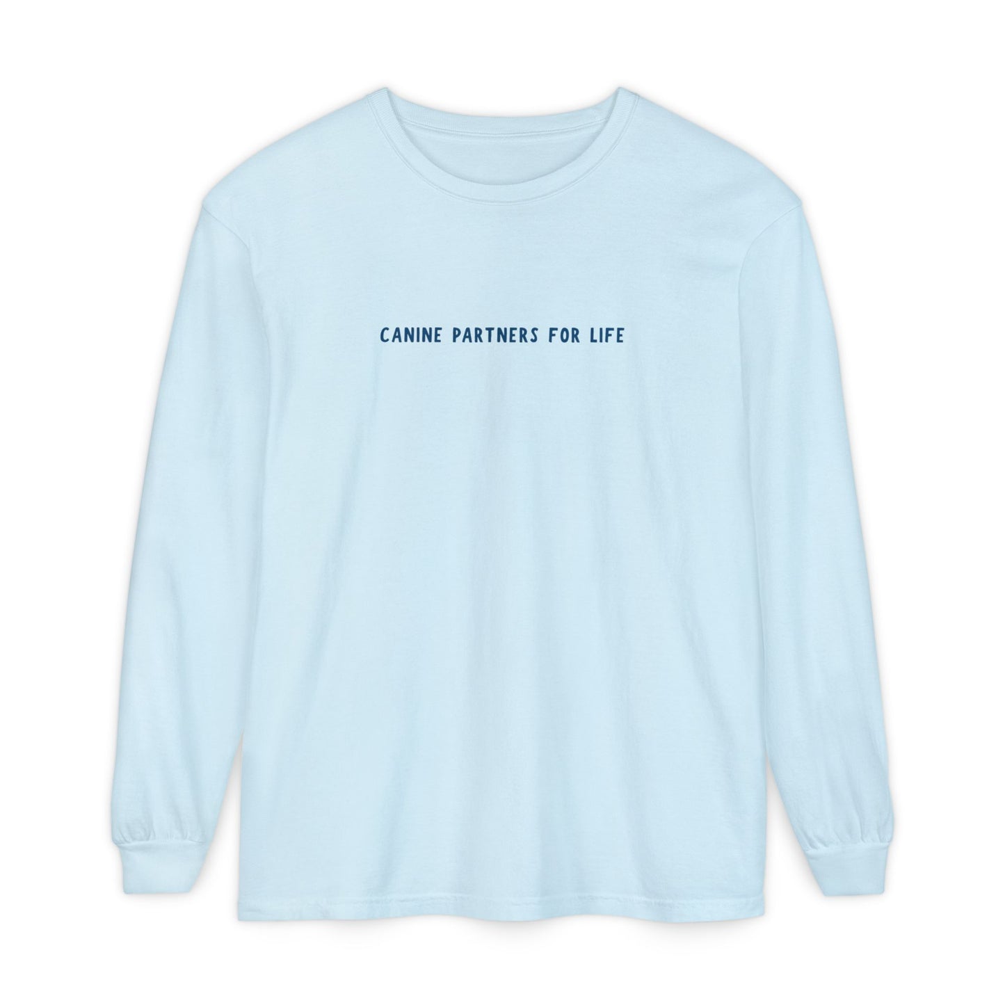 Where Puppies Become Partners Unisex Comfort Colors Long Sleeve