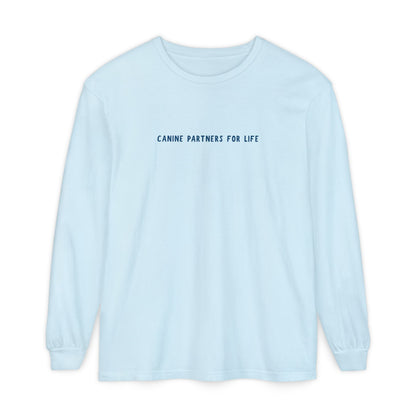 Where Puppies Become Partners Unisex Comfort Colors Long Sleeve